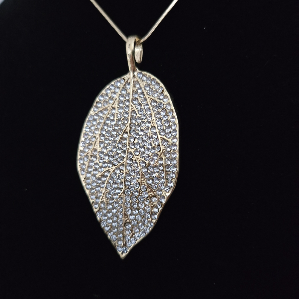Gold and Silver Leaf Pendant Necklace